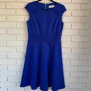 Blue Designer Dress w/Gold Zipper